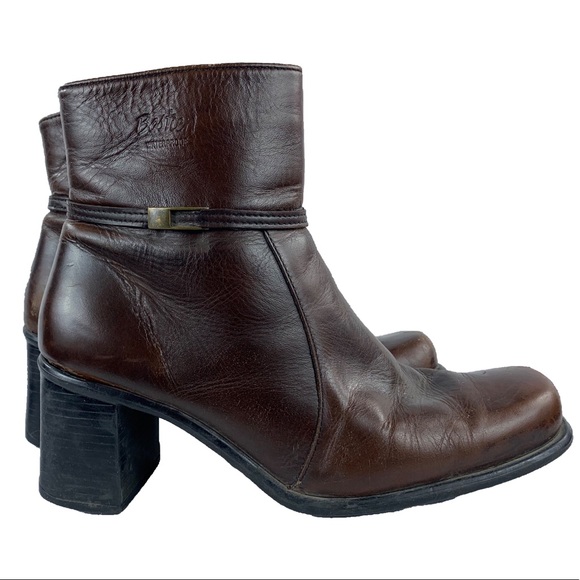 Bastien Leather 1990’s-Style Block-Heel Ankle Boot